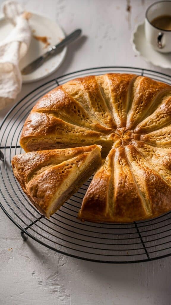 Tarte aux pommes sur grille, part manquante