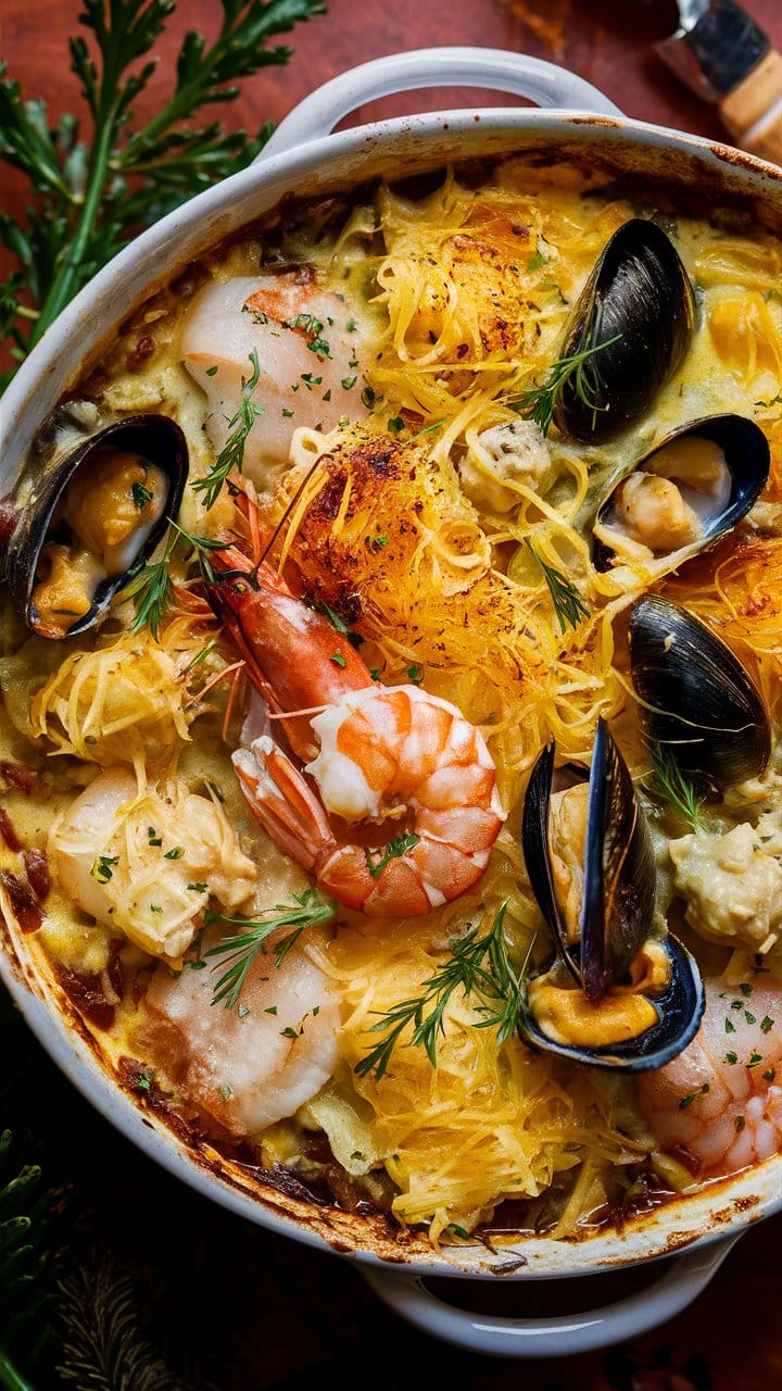 Gratin de fruits de mer appétissant