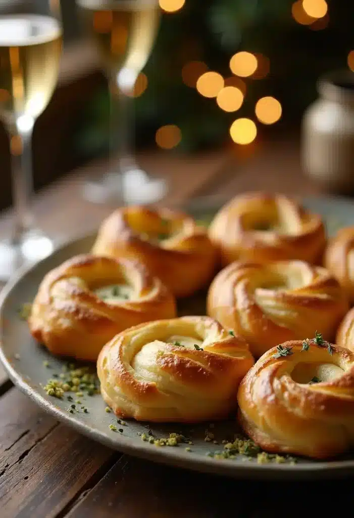 Assortiment de brioches au fromage sur assiette.
