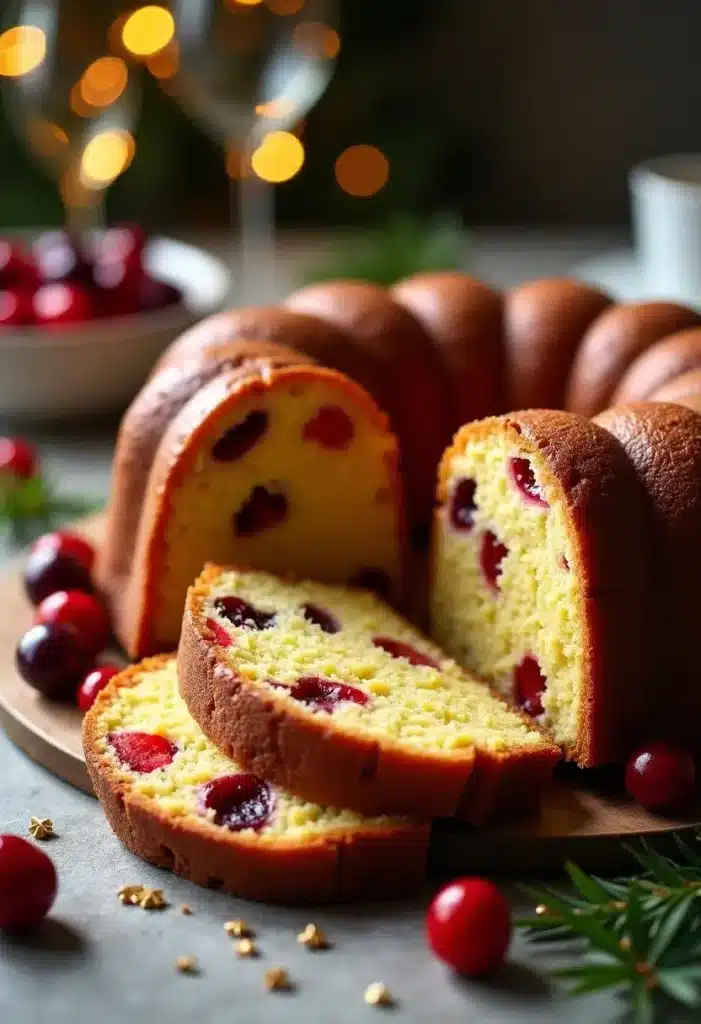 Gâteau aux cerises tranché sur une table.
