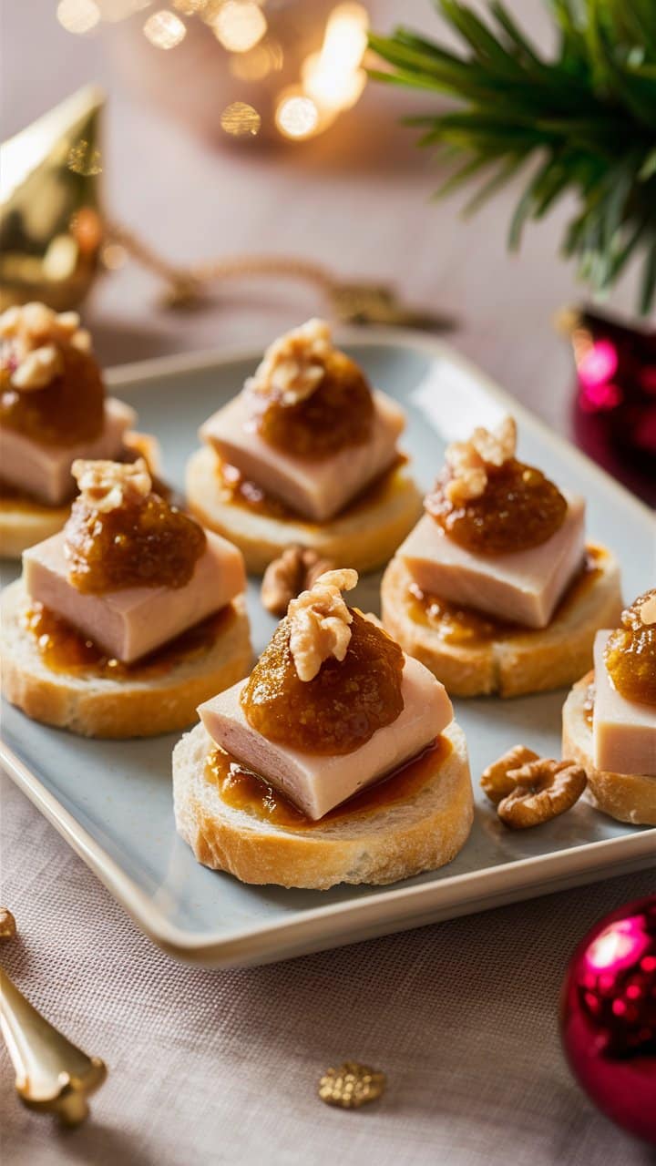 Canapés au foie gras et chutney de figue