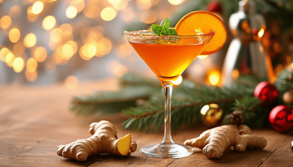 découvrez notre délicieuse recette de cocktail de noël : un martini au gingembre et à l'orange. parfait pour apporter une touche festive à vos célébrations, ce cocktail allie les saveurs épicées du gingembre à la fraîcheur de l'orange. idéal pour impressionner vos invités lors des fêtes de fin d'année !