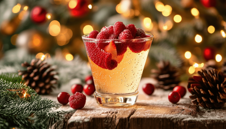 découvrez notre délicieuse recette de cocktail de noël : un punch au champagne agrémenté de fruits rouges, parfait pour émerveiller vos convives lors des fêtes de fin d'année !