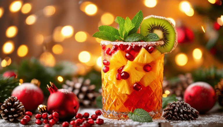 découvrez notre délicieuse recette de cocktail de noël : le punch tropical de noël. un mélange festif de saveurs exotiques et de fruits frais qui apportera une touche de magie à vos fêtes. parfait pour régaler vos invités et apporter une ambiance chaleureuse à vos célébrations.