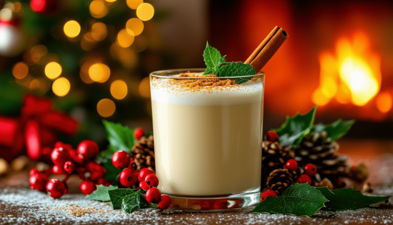 découvrez notre délicieuse recette de cocktail de noël avec le rhum eggnog. cette boisson crémeuse et réconfortante, parfumée à la muscade et aux épices, apportera une touche festive à vos célébrations. idéale pour se rassembler en famille ou entre amis, apprenez à préparer ce classique incontournable des fêtes.