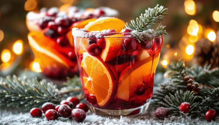 découvrez notre délicieuse recette de sangria de noël, un cocktail festif qui allie fruits d'hiver et épices. parfait pour égayer vos soirées pendant les fêtes, cette boisson rafraîchissante enchantera vos convives avec ses saveurs gourmandes et colorées.