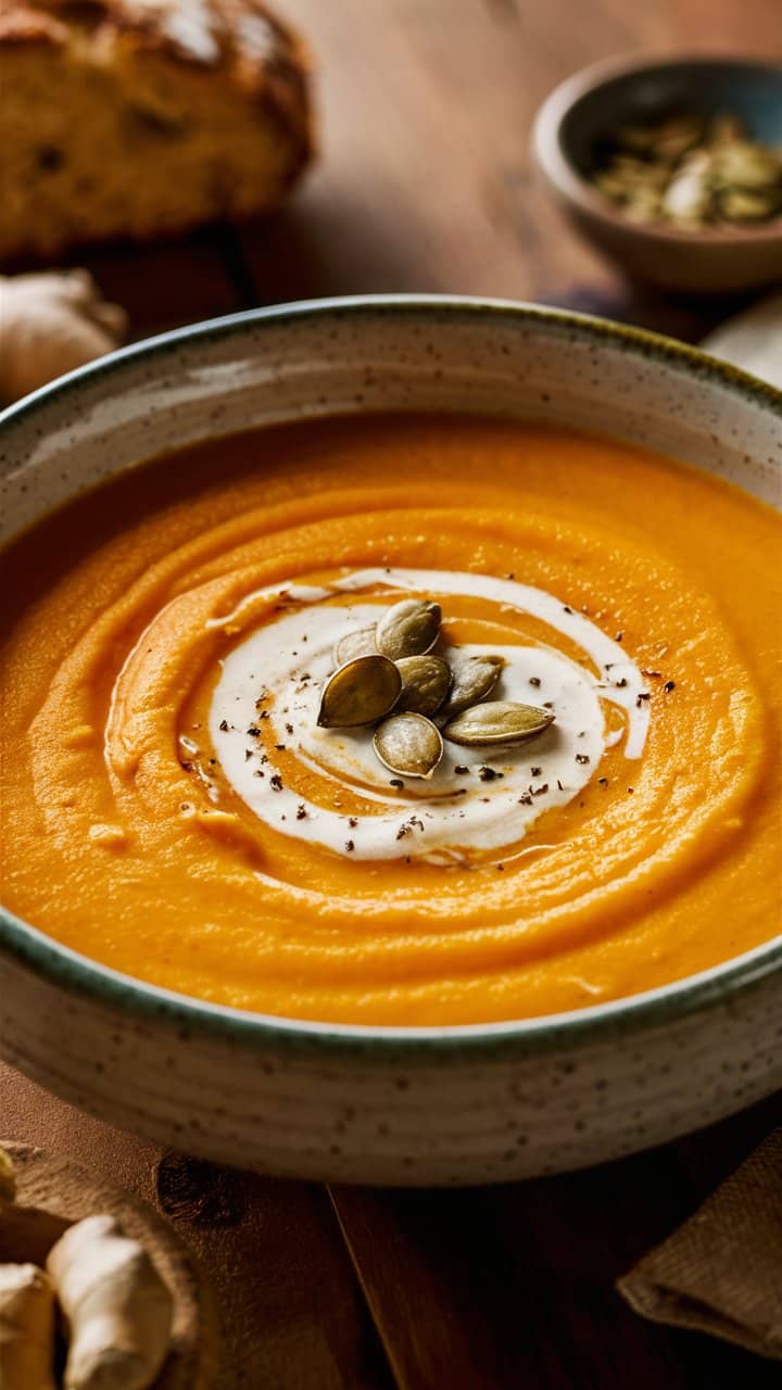 Soupe citronnée aux graines et gingembre