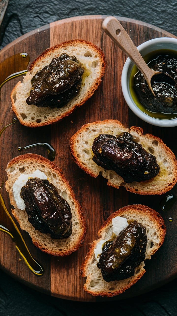 Toast avec foie gras et confiture de figues.