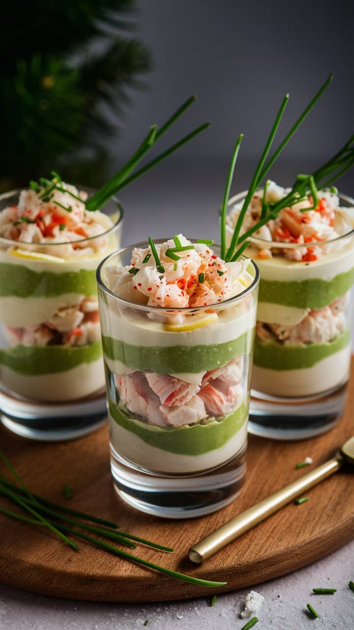Verrines de crabe et mousse d'avocat