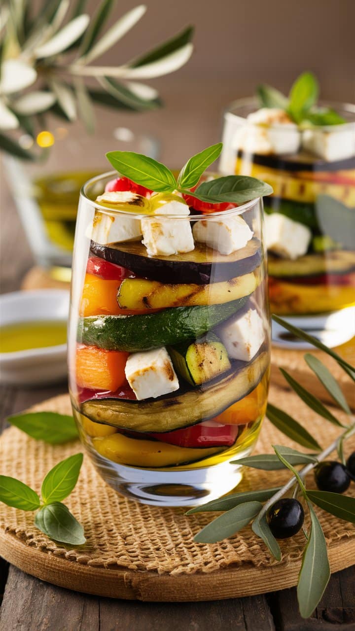 Verrine légumes grillés et fromage frais