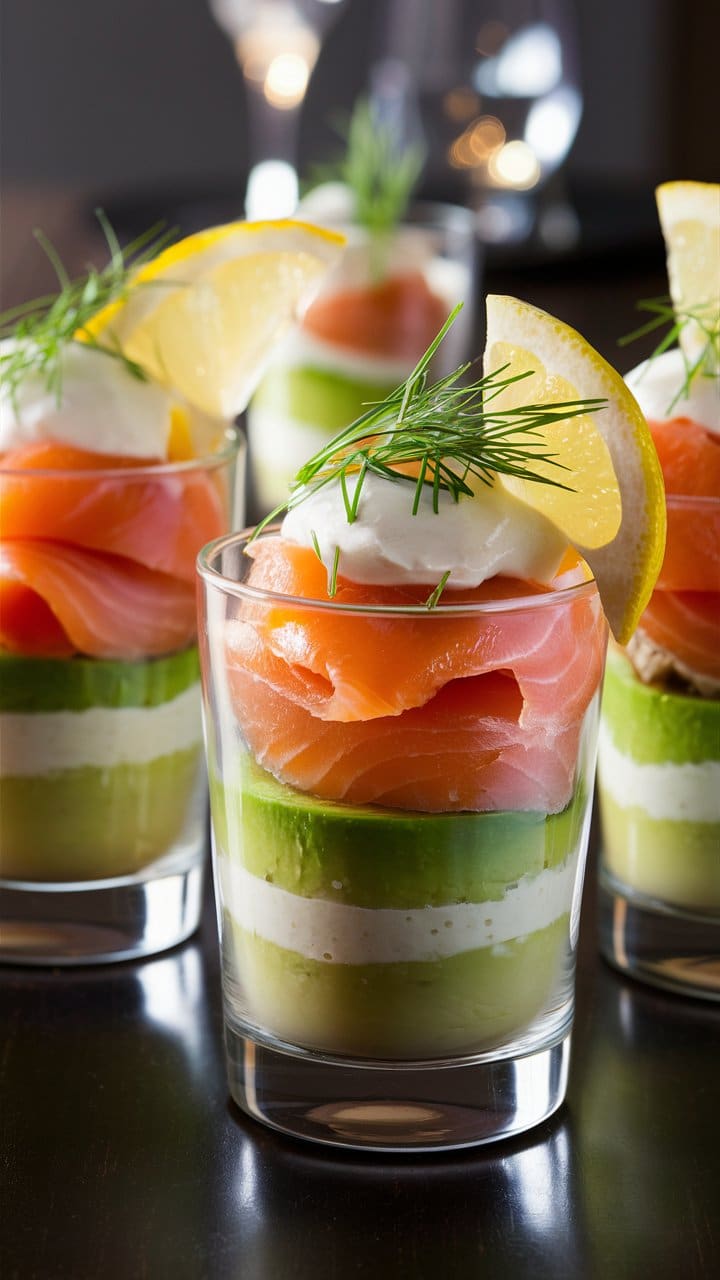 Verrine saumon avocat fromage frais citron