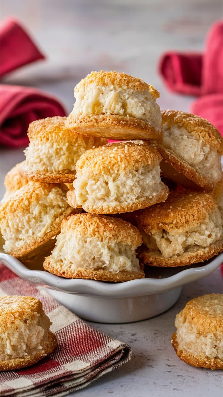 Assiette de biscuits dorés à la noix de coco