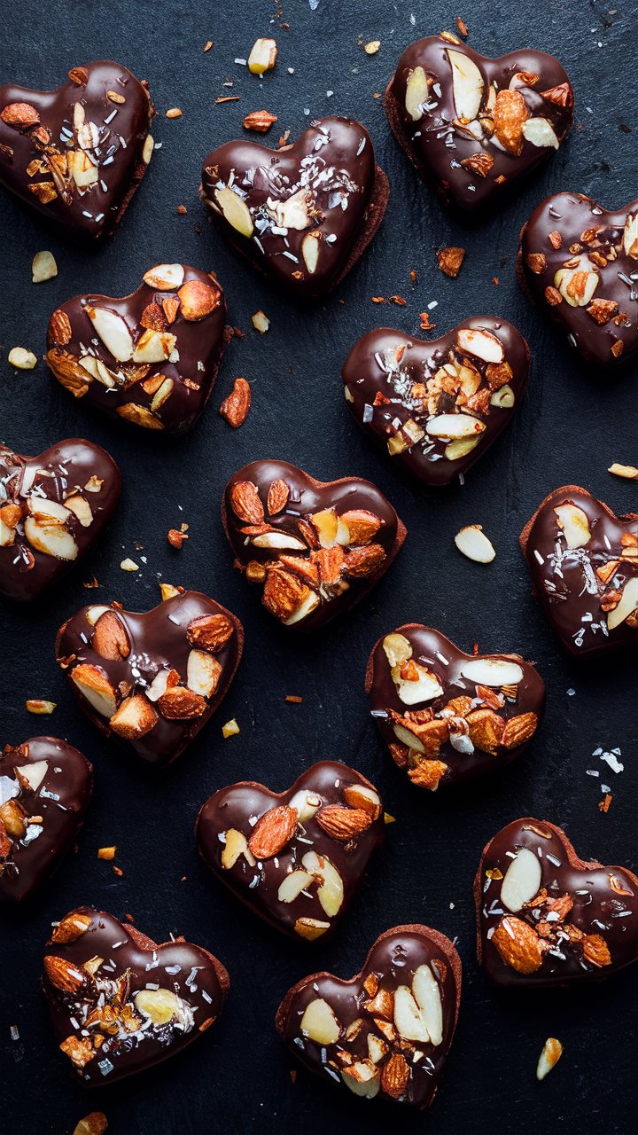 Biscuits cœur chocolat amandes et noix de coco