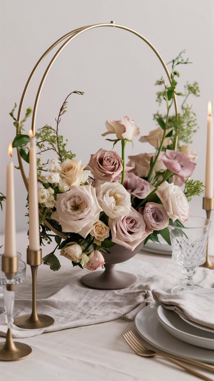 Bouquet de roses sur table élégante.