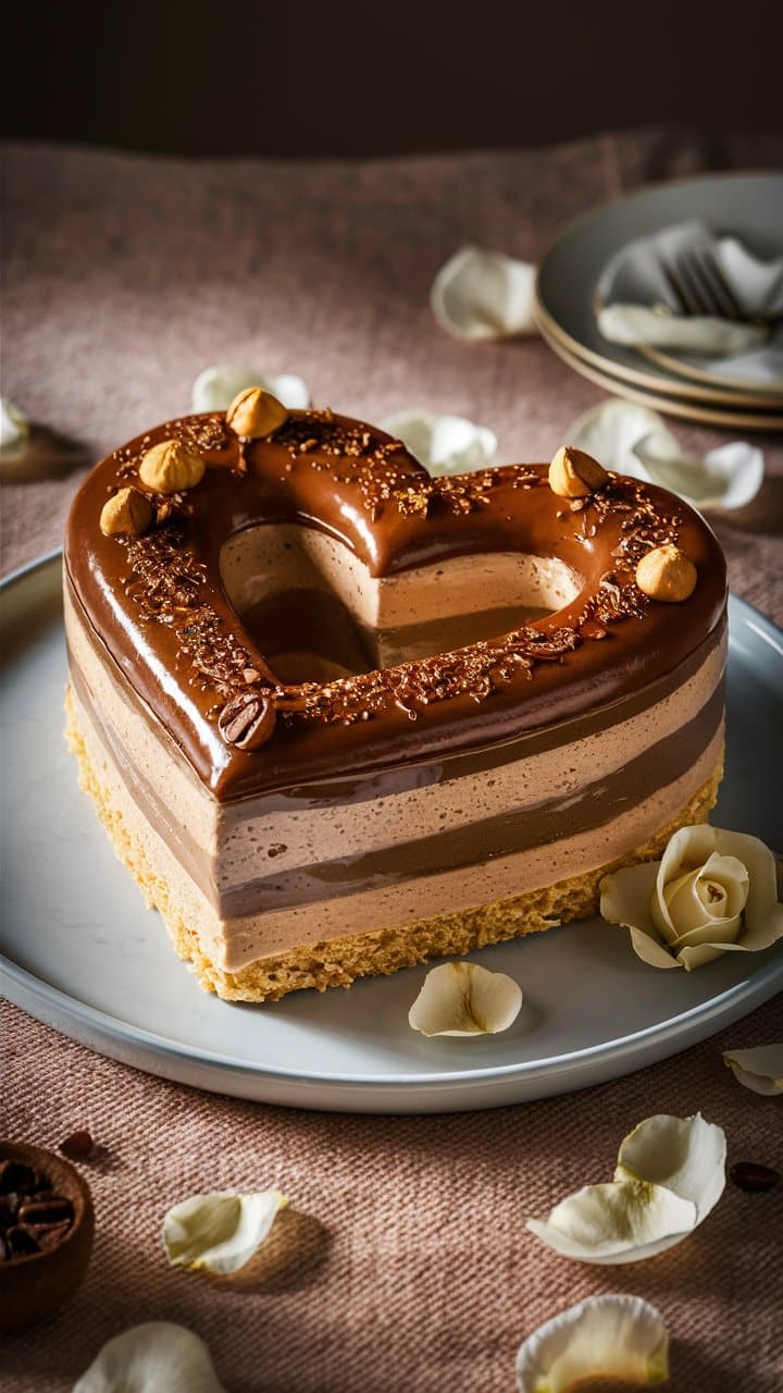 Gâteau au chocolat en forme de cœur