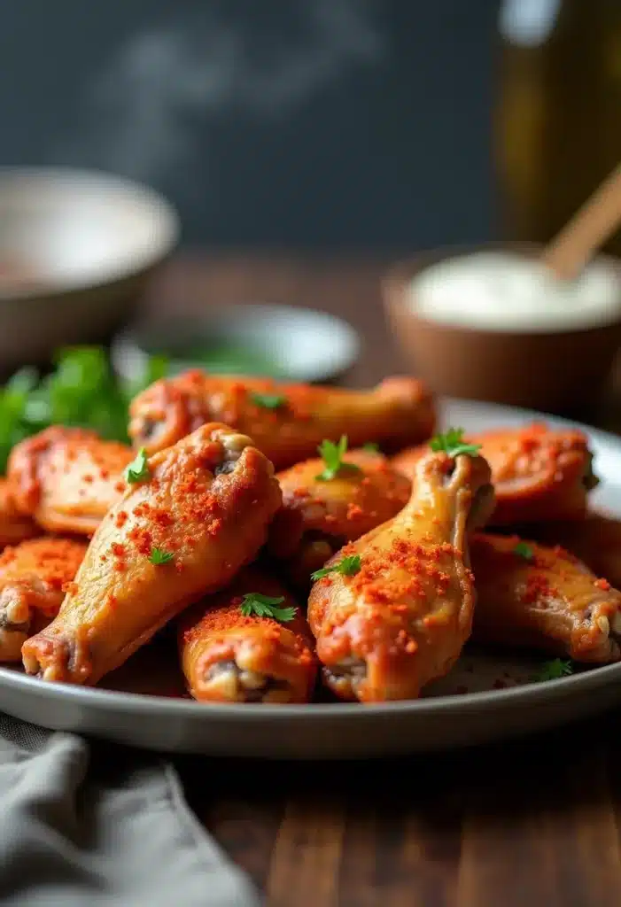 Assiette de pilons de poulet épicés