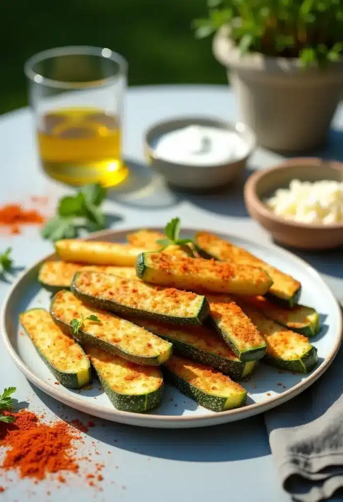 Courgettes grillées avec épices, huile et yaourt