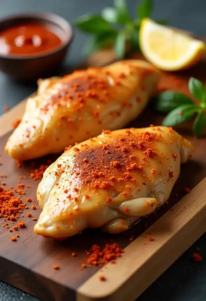 Deux calamars grillés avec épices et citron