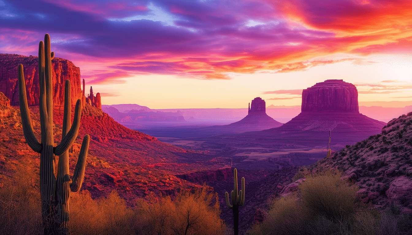 découvrez l'arizona, un voyage captivant au cœur de paysages éclatants et de nuances flamboyantes. plongez dans des panoramas époustouflants, des formations rocheuses uniques et une culture riche qui saura émerveiller vos sens. préparez-vous à explorer la beauté naturelle et l'authenticité de cet état iconique.