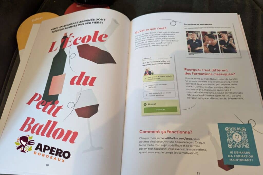 Magazine sur l'école du vin Petit Ballon.