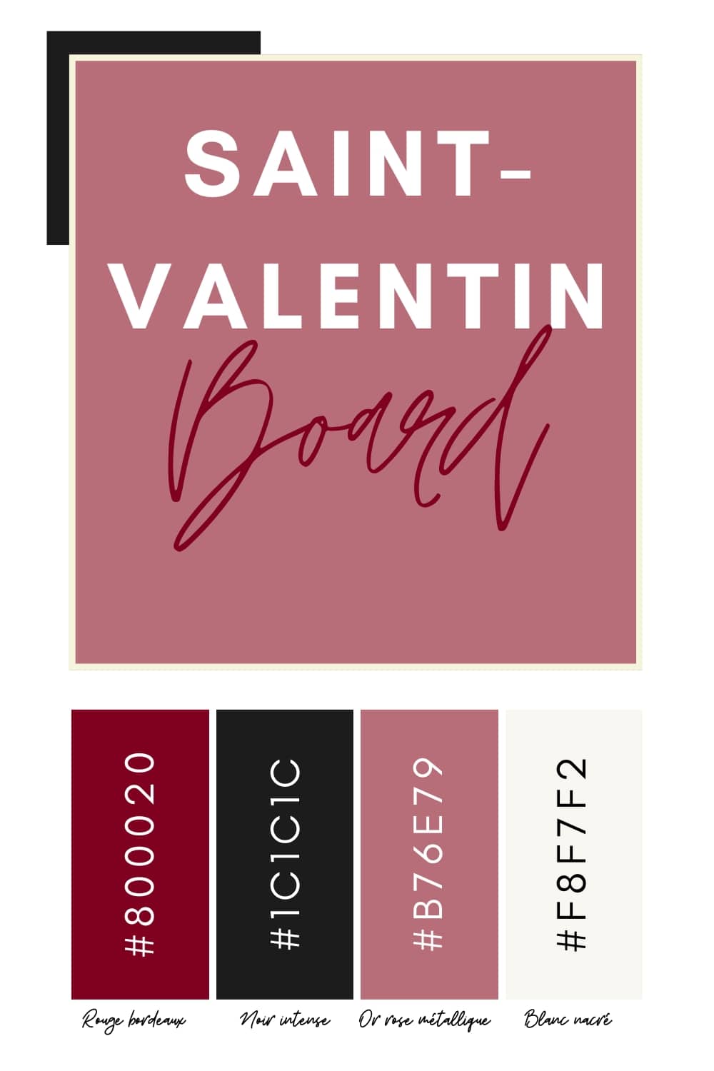 Palette de couleurs Saint-Valentin.