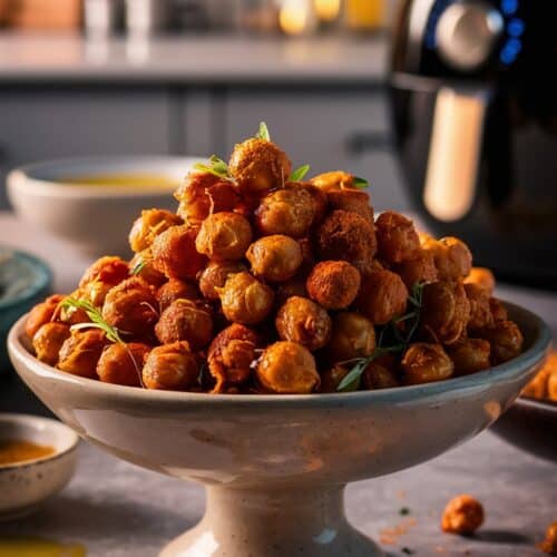 Bol de pois chiches croustillants avec assaisonnements
