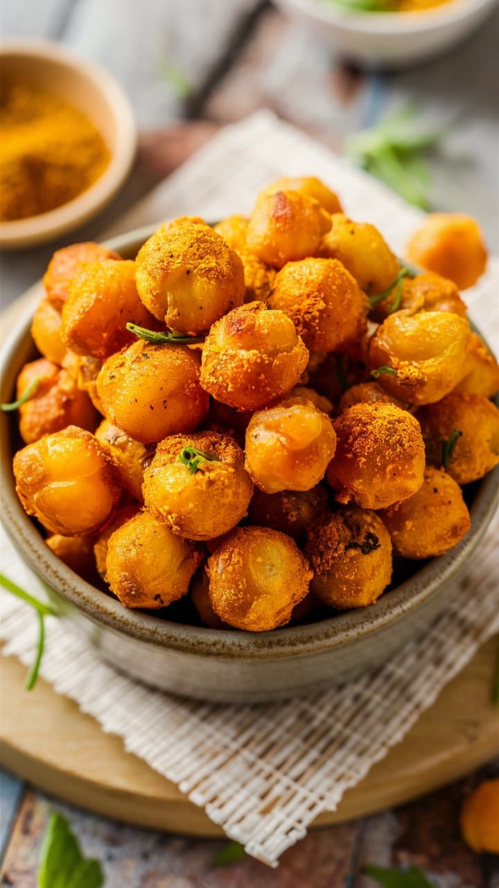 Bol de pois chiches épicés grillés