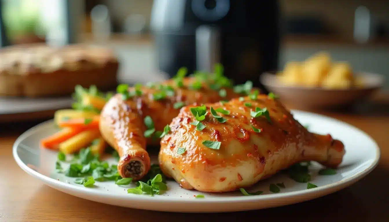 Poulet grillé avec herbes et légumes
