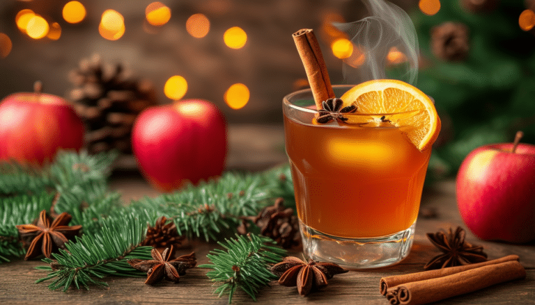 découvrez notre recette réconfortante de cocktail de noël : un cidre chaud à la cannelle. parfait pour réchauffer vos soirées d'hiver, ce mélange aromatique de cidre et d'épices saura ravir vos invités et apporter une touche festive à vos célébrations.