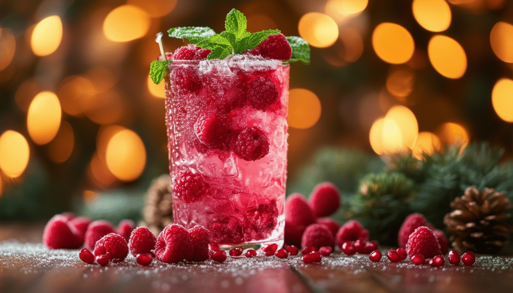 découvrez notre délicieuse recette de cocktail de noël : le fizz aux framboises et grenade. parfait pour éblouir vos convives lors des fêtes, ce drink festif allie la douceur des framboises à l'acidité de la grenade pour une expérience pétillante et réconfortante. préparez-vous à apporter une touche de magie à vos célébrations !