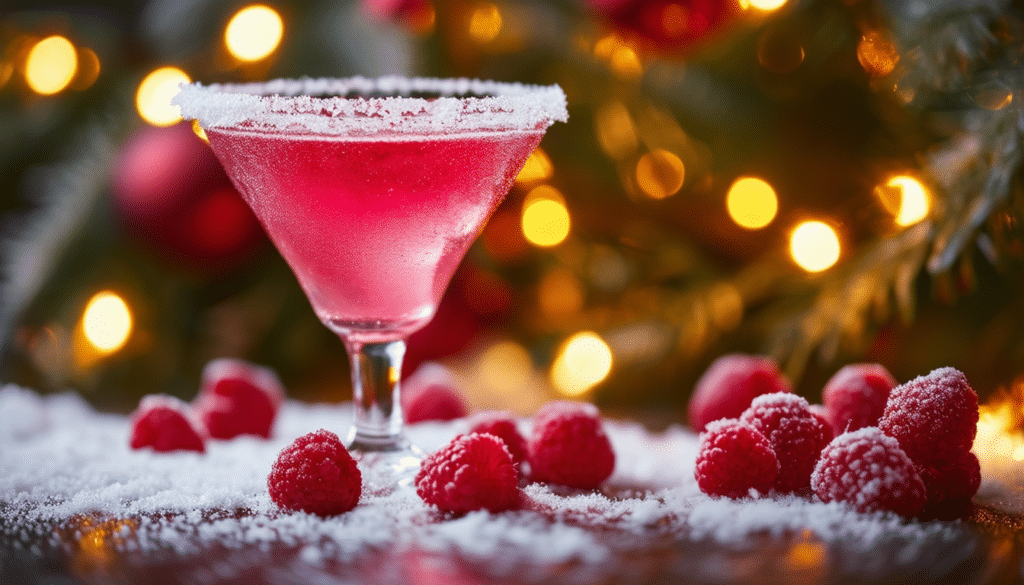 découvrez notre délicieuse recette de cocktail de noël, le martini à la framboise givrée. parfait pour émerveiller vos convives pendant les fêtes, ce cocktail allie la douceur des framboises à une touche festive. facile à préparer, il apportera une note colorée et gourmande à vos célébrations !