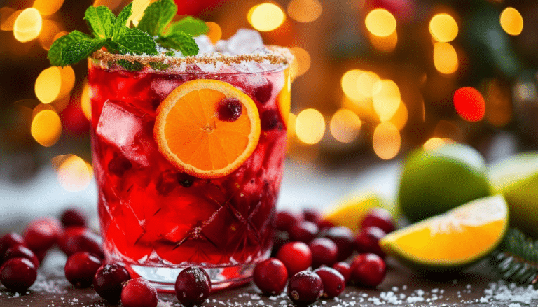 découvrez notre délicieuse recette de cocktail de noël : une sangria glacée aux canneberges. parfaite pour émerveiller vos invités lors des fêtes, cette boisson festive allie saveurs fruitées et fraîcheur, tout en ajoutant une touche colorée à votre table. faites de votre noël un moment inoubliable avec cette boisson rafraîchissante!