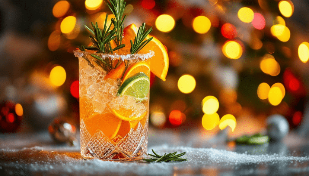 découvrez notre délicieuse recette de cocktail de noël : un spritz aux agrumes et romarin, alliant fraîcheur et parfum pour une fête inoubliable. parfait pour égayer vos soirées hivernales, ce mélange raffiné éveille les sens et embellit vos célébrations. à vos shakers !