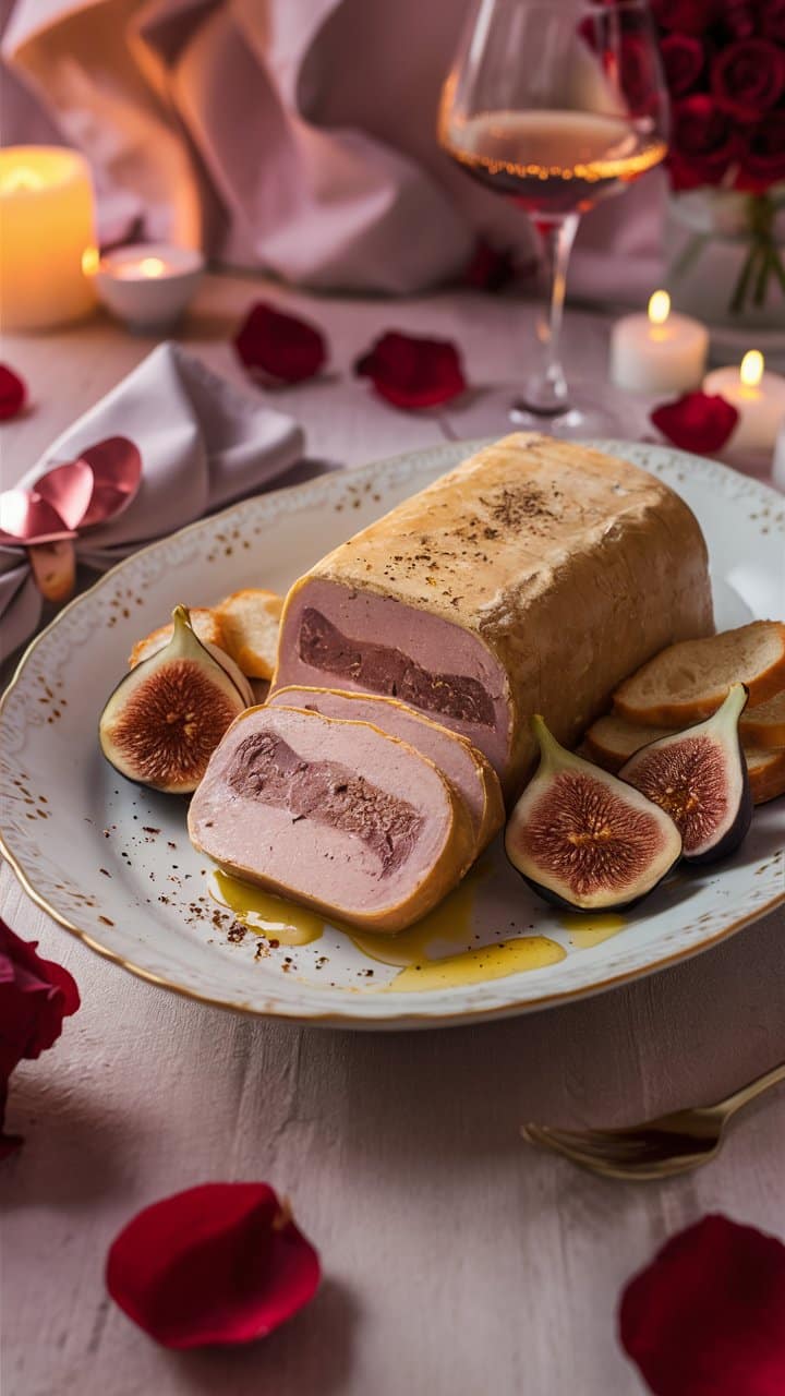 Foie gras et figues sur une assiette élégante