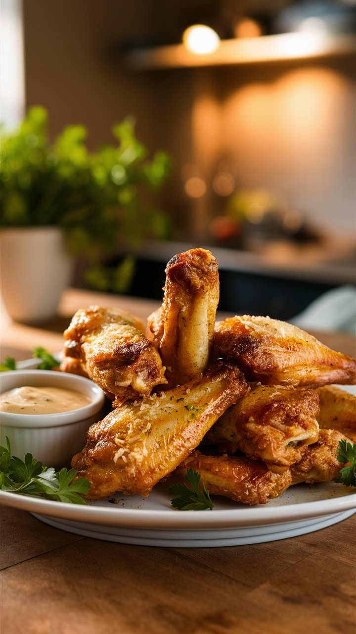 Ailes de poulet grillées avec sauce.