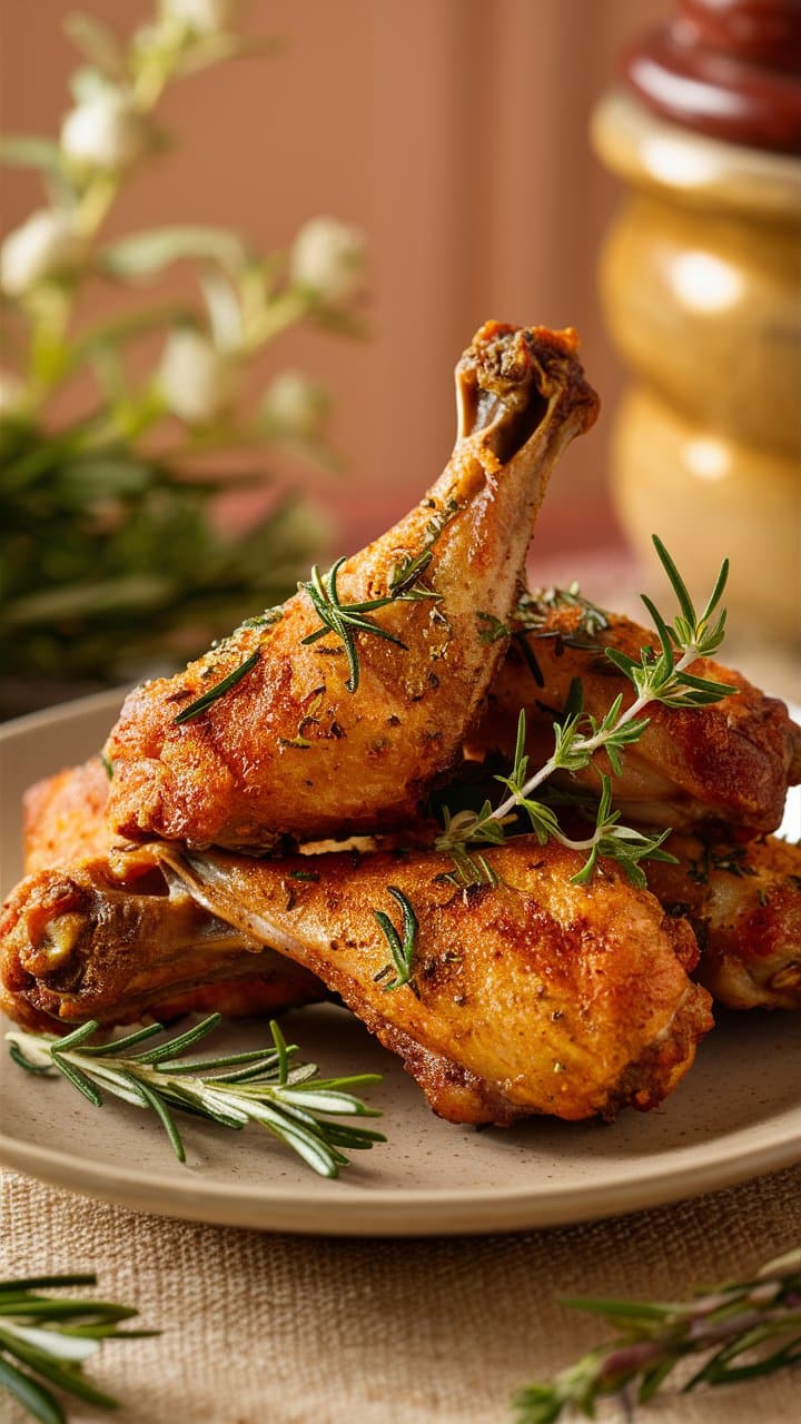 Cuisses de poulet rôties avec romarin