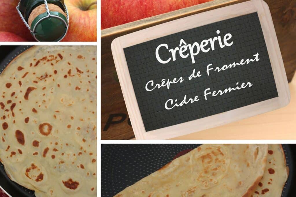 Crêpes de froment et cidre fermier.