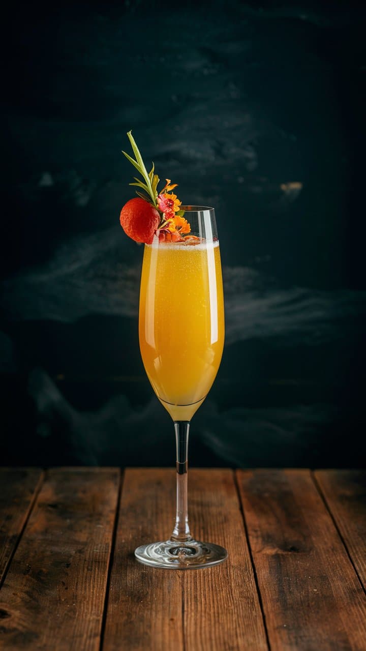 Cocktail fruité dans un verre élégant.