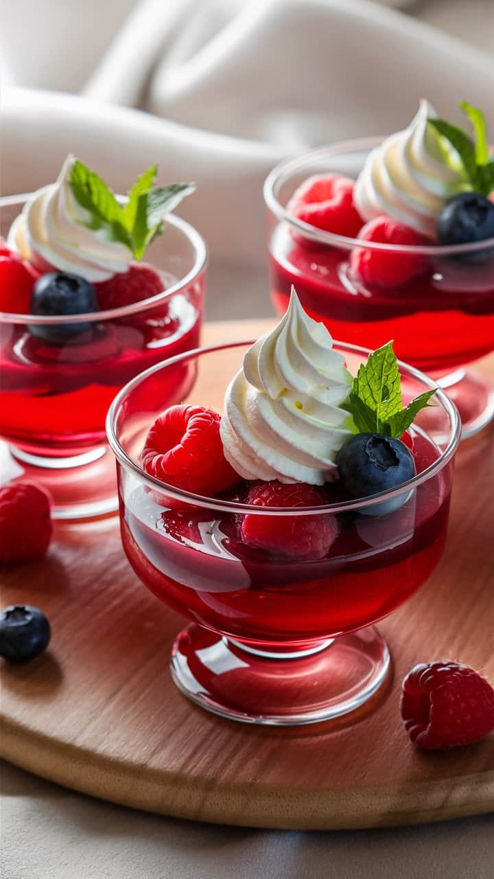 Dessert aux fruits rouges et crème chantilly.
