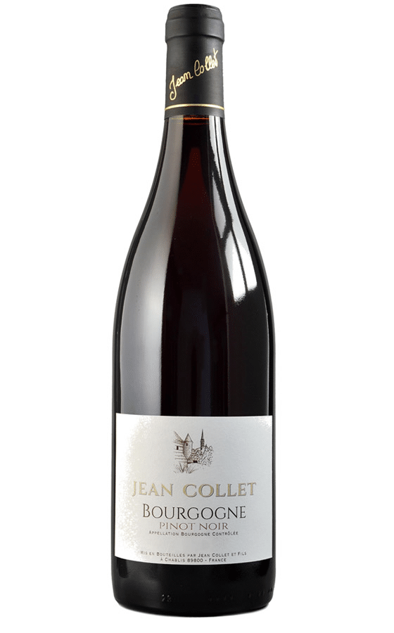 Bouteille de vin rouge Bourgogne Jean Collet.