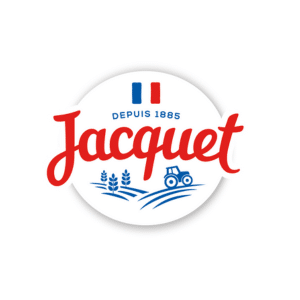 Logo de la marque Jacquet, fond blanc.