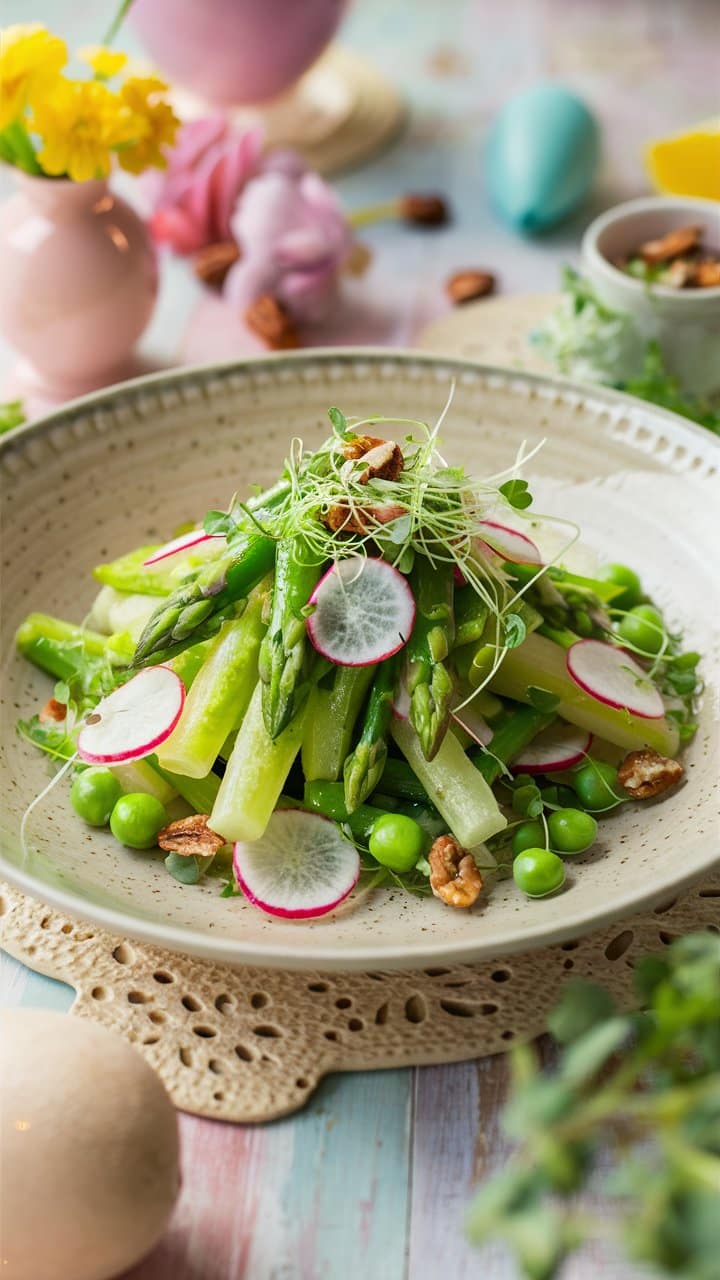 Salade fraîcheur avec légumes et noix.
