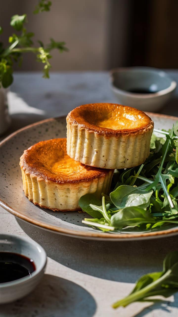 Quiches avec salade verte dans une assiette