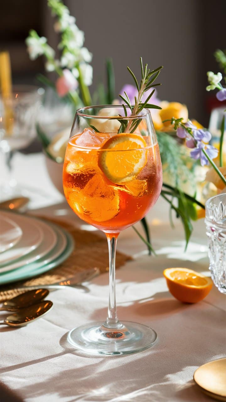Cocktail orange avec des tranches d'agrumes.