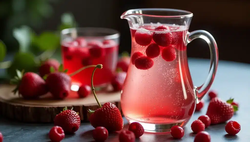 Pichet de limonade aux fruits rouges