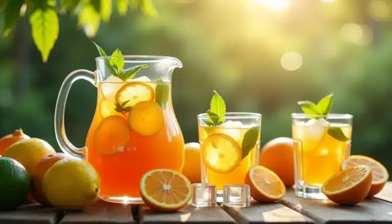 Boisson rafraîchissante aux agrumes avec menthe