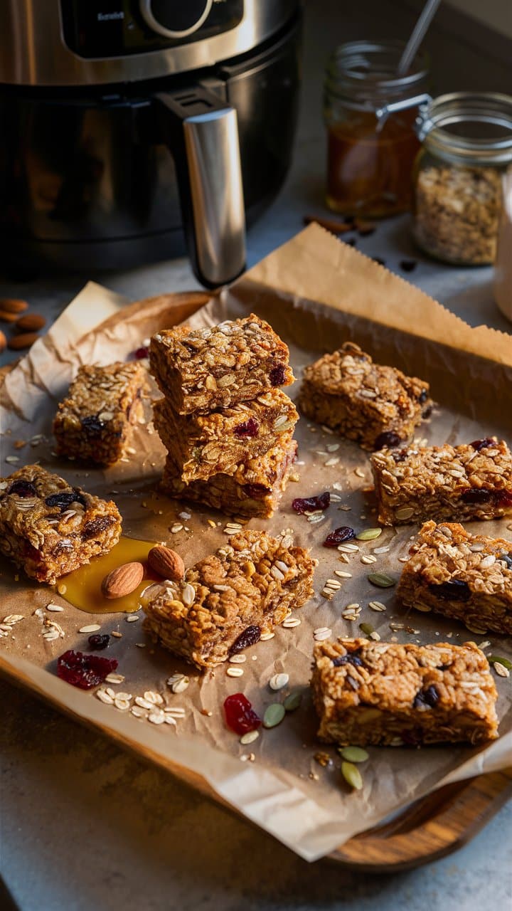 Barres granola maison avec amandes et avoine.