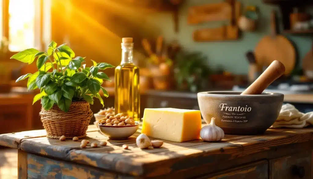 Ingrédients méditerranéens sur une table ensoleillée