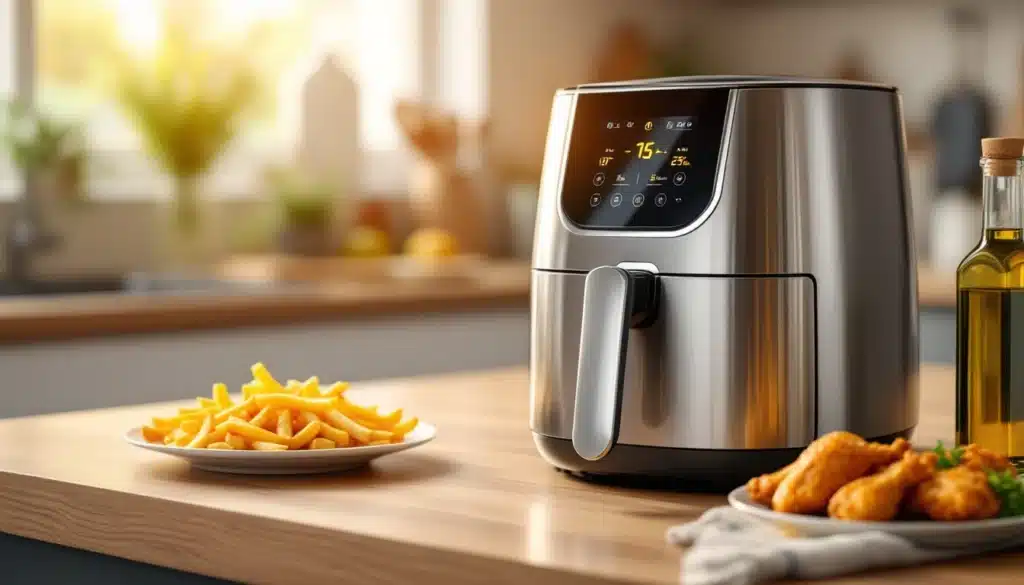 Friteuse à air moderne sur plan de travail