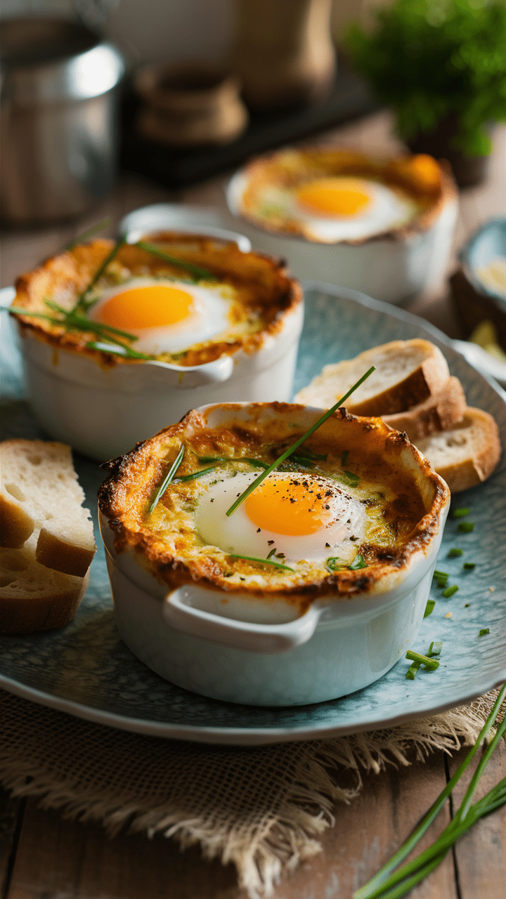Gratin de pommes de terre avec œufs au plat.